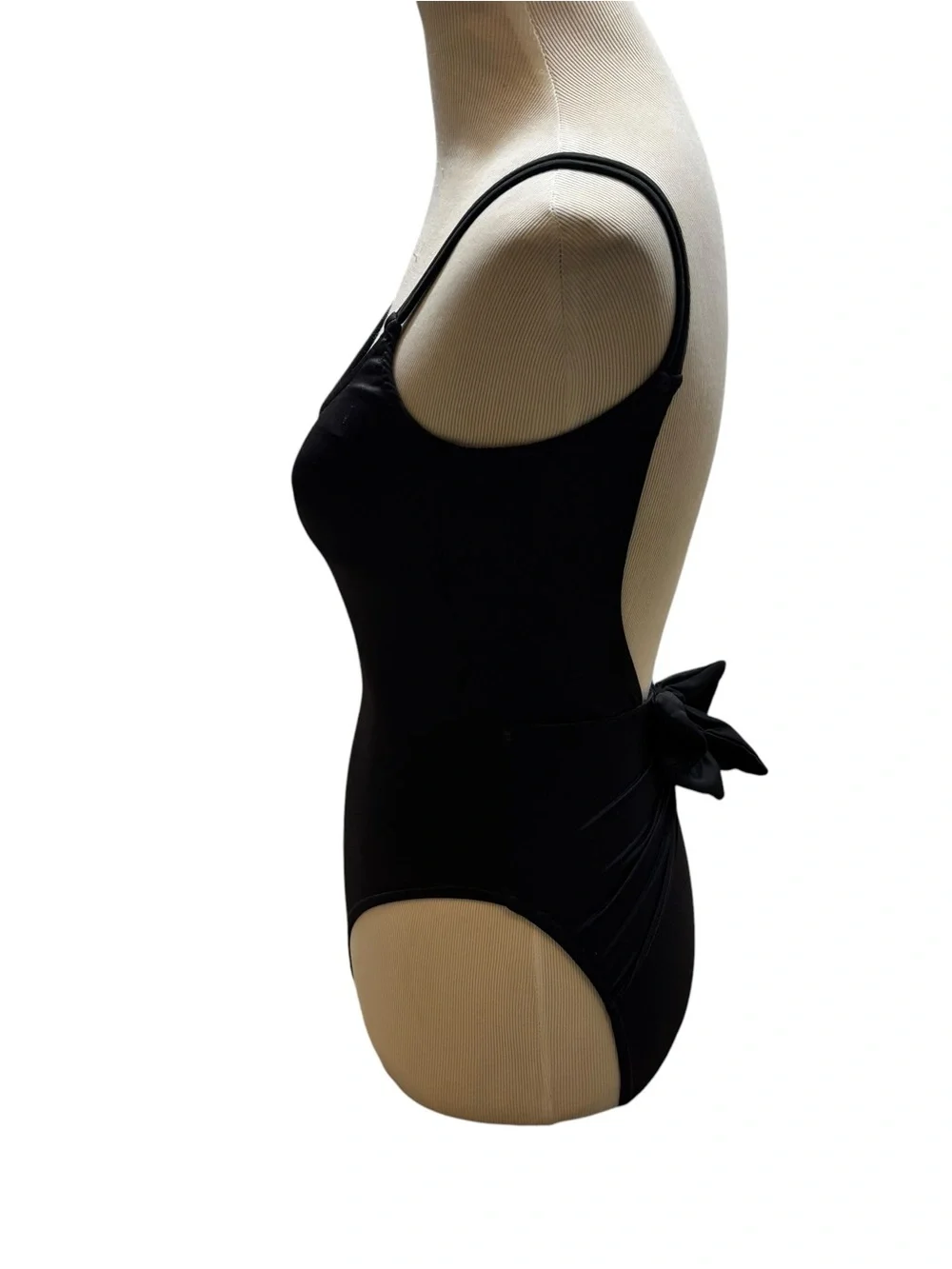 Vintage 1980’s Dunk-IS brand Black One Piece Swim Suit with Bow Size 5